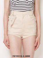 PATTRICIA A.GARDE Asymmetric Hem Shorts กางเกงขาสั้นชายอสมมาตร