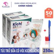 Hộp 50 túi trữ sữa Kichilachi 250ml nhật bản, tặng kèm bút ghi thông tin