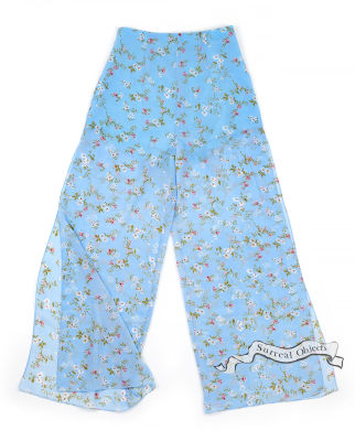[Surreal Objects] Blue Flower Chiffon Pants กางเกง ผ้าชีฟอง ลายดอก สีฟ้า