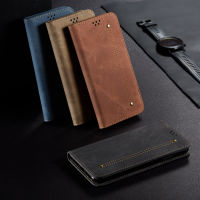 Redmi 10C Case, WindCase Retro Denim Leather Flip Wallet Stand Case Cover for Xiaomi Redmi 10C Black
