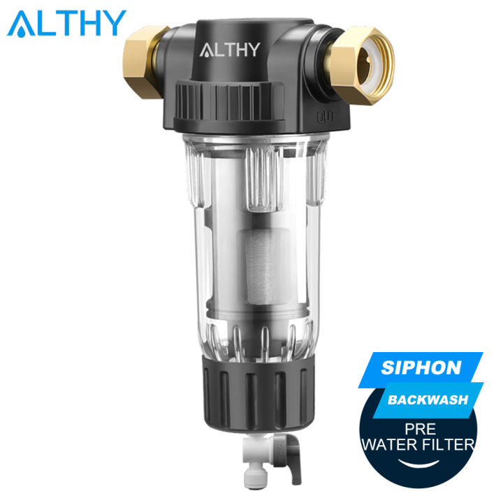 ALTHY Water Pre Filter System Whole House Prefilter Reusable Spin Down