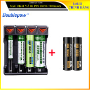 Combo Sạc Pin Lithium 3,7V thông minh Doublepow UK41 kèm 02 viên pin 18650