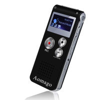 Aomago 32GB เครื่องบันทึกเสียงมินิแบบพกพาเครื่องอัดเสียงดิจิตอลเครื่องบันทึกเสียงเปิดใช้งานเครื่องบันทึกเสียงพร้อมการเล่น MP3 สำหรับการบ