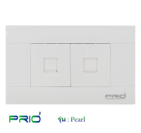 PRIO Pearl White ปลั๊ก LAN RJ45 + ปลั๊ก LAN RJ45 หน้ากากพลาสติก สีขาว ขาวกว่า สวยหรู