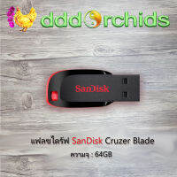 แฟลชไดร์ฟ SanDisk Cruzer Blade  พื้นที่ความจุ 64GB จำนวน 1 ชิ้น ; ร้าน dddOrchids