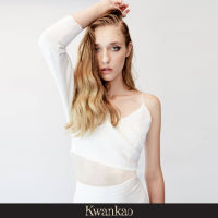 [Kwankao] KK Blouse 03 เสื้อแขนยาวสีขาวเปิดไหล่ข้างเดียว