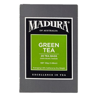 Madura Green Tea 20 Tea Bags  30g  มาดูร่า กรีนที ขนาด 30 กรัม  1 กล่องบรรจุ 20 ซอง (1042)