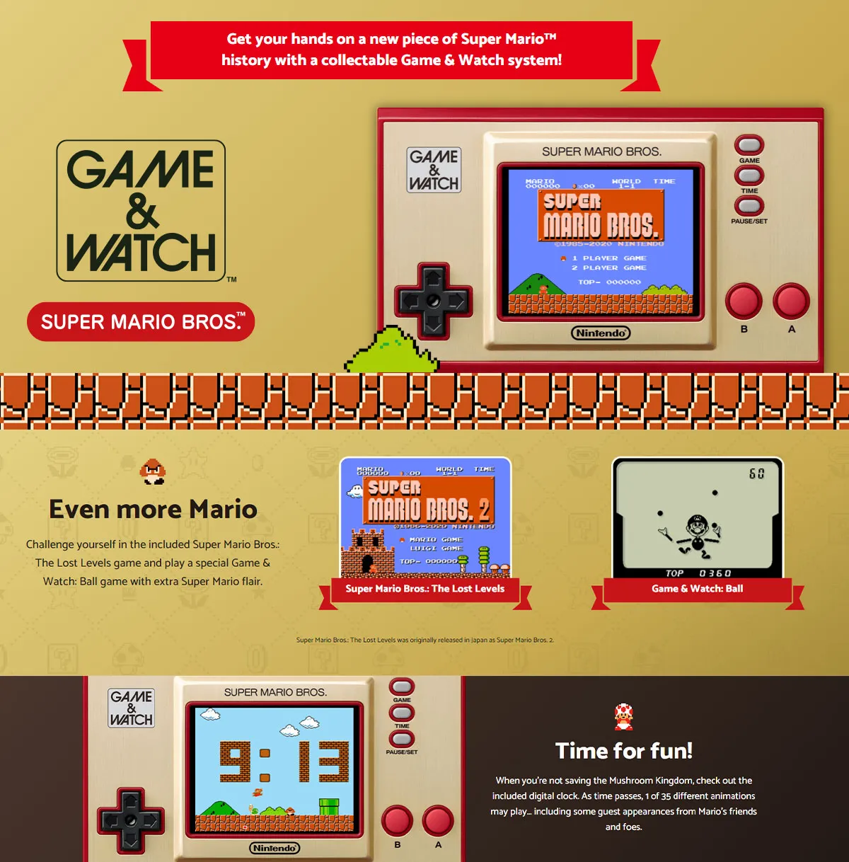 Nintendo GAME & WATCH : SUPER MARIO BROS. - Game&watch system | Lazada  Singapore