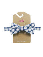 SATI-หูกระต่าย-NP. BLUE CHECKER BOW TIE-BOT006