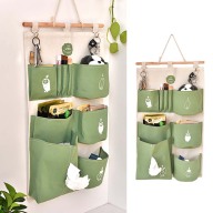 Túi treo tường với 6 ngăn bằng vải cotton đựng đồ dùng, chống thấm nước (Sản phẩm có nhiều phiên bản lựa chọn, vui lòng chọn đúng sản phẩm cần mua) - INTL thumbnail