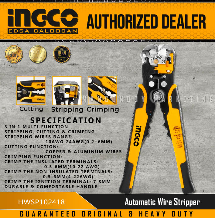 INGCO Automatic Wire Stripper 3 In 1 Multi-Function (HWSP102418 ...