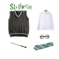 ฮาโลวีนHarry Potterชุดคอสเพลย์ผู้หญิงเสื้อกันหนาว/เสื้อ/แว่นตา/Magic Wand/Tieเด็กผู้ใหญ่Unisexเครื่องแต่งกายสีดำขนาดใหญ่จากBodyheight 110ถึง185ซม.Gryffindor Slytherinเฮอร์ไมโอนี่เกรนเจอร์คอสเพลย์เสื้อคลุมวิเศษ