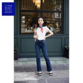 TheBlueTshirt- Power Flare Jeans (Dark Blue Wash)- Quần Jeans nữ ống loe xanh đậm