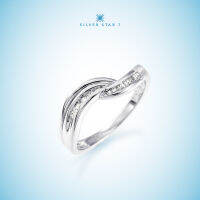 Silver Star 7 เเหวนเงินแท้ 925 Classic Band Rings Collection ฝัง high quality CZ ขนาด 1.2 - 1.6 mm (10เม็ด) - 7RA0010