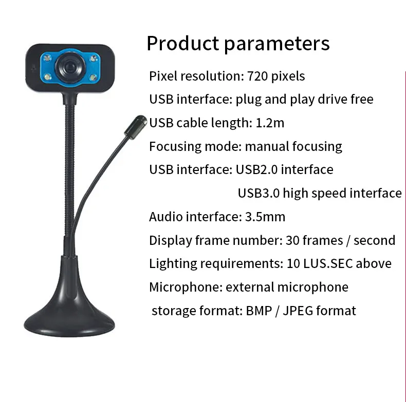 Web Camera USB 2.0 Drive Free Webcam Web Cam with Microphone for