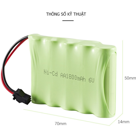 Pin sạc 6v 1800mah ni-cd cho xe đồ chơi ô tô mô hình điều khiển - bmax - ảnh sản phẩm 2