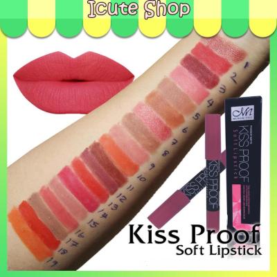 Menow Kiss Proof Soft Lipstick ลิปจุ๊บแบบแท่งดินสอ คิสพรูฟ มีนาว (19 สี)  1*ชิ้น รหัสสินค้า 3016