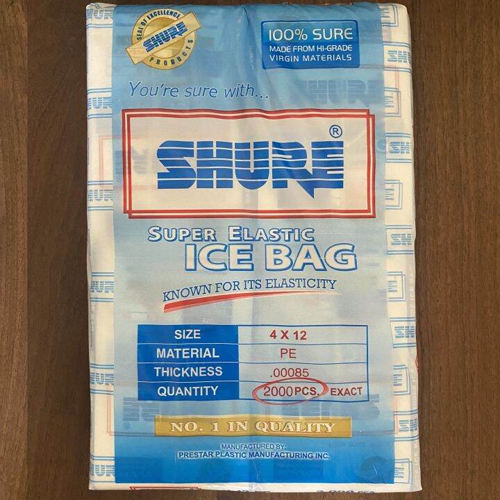 2000pcs Shure Ice Bag Bundle Plastic Yelo 4” x 12” | Lazada PH