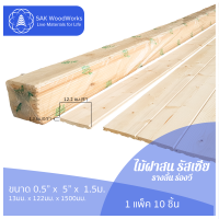 ไม้ฝาสนรัสเซีย รางลิ้น ร่องวี (Beams) ขนาด 1.3ซม. × 12.2ซม. × 1.5ม. แพ็ค 10 ชิ้น SAK WoodWorks (ส่งจากไทย)