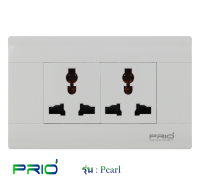 PRIO Pearl White เต้ารับ 3 ขา ปลั๊ก ม่านนิรภัย + เต้ารับ 3 ขา ปลั๊ก ม่านนิรภัย หน้ากากพลาสติก สีขาว ขาวกว่า สวยหรู