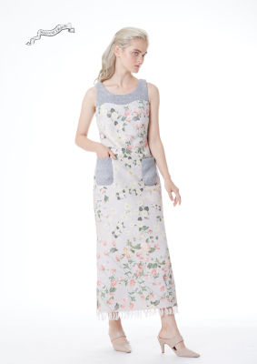 [Surreal Objects] Rose Garden Long Dress เดรสยาว พิมพ์ลายสวนดอกกุหลาบ ผลิตจากผ้าฝ้ายทอมือเนื้อหนา