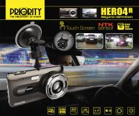 กล้องบันทึกหน้า-หลังรถยนต์  Priority รุ่น Hero4R