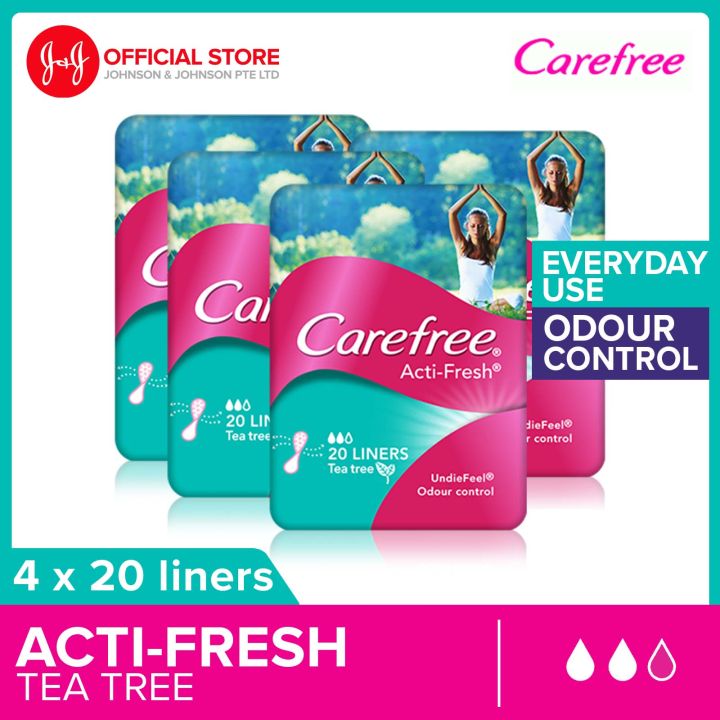 Bundle of 4] Carefree Acti-fresh Tea Tree 20pcs
