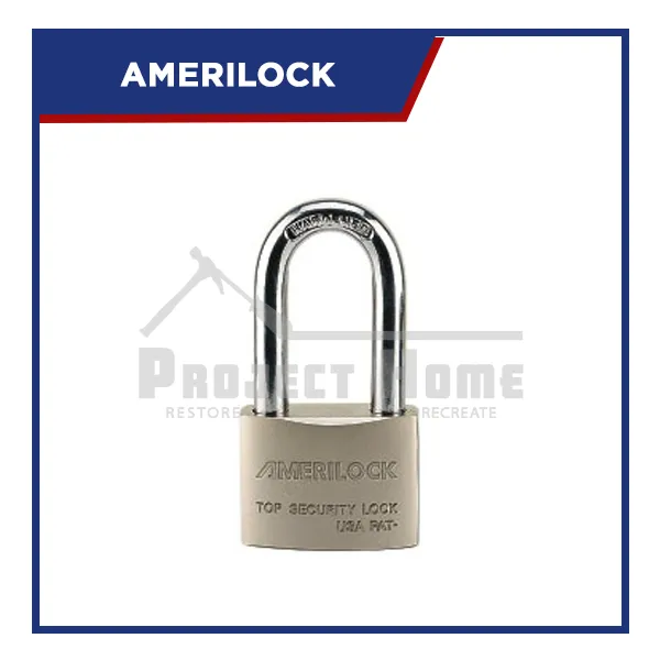 Amerilock Brass Padlock 60mm Pearl Satin Finish Long Shackle with 4