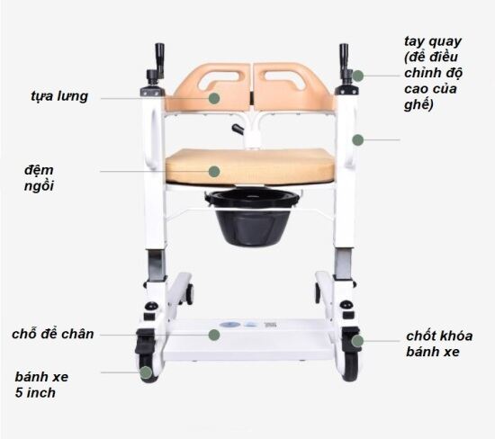 Hcmlc03 ghế nâng hạ bằng tay quay hỗ trợ đi tolet tắm rửa cho người già - ảnh sản phẩm 5
