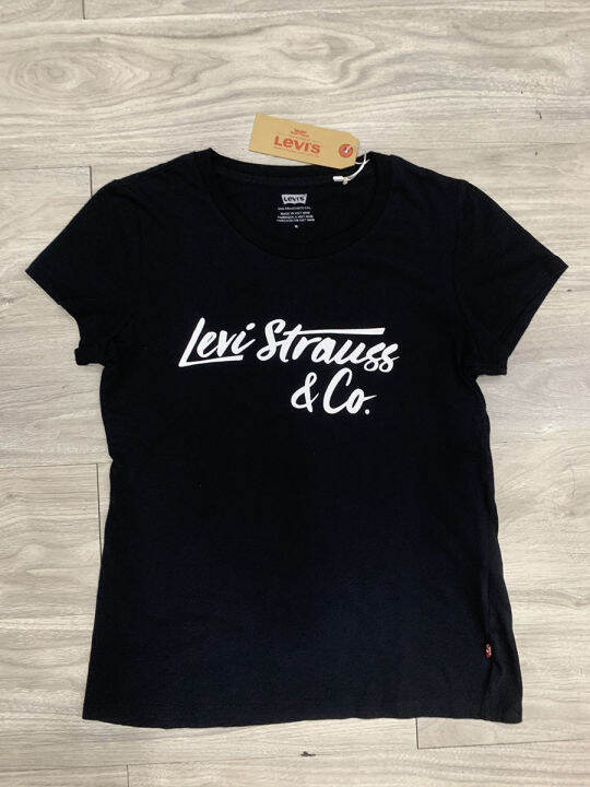 Auth] Levis T-shirt Graphic Classic Tee Black- Women 