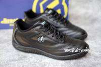 Size 37-44 Breaker futsal รองเท้าผ้าใบ รุ่น หนัง BK-30 สีดำ