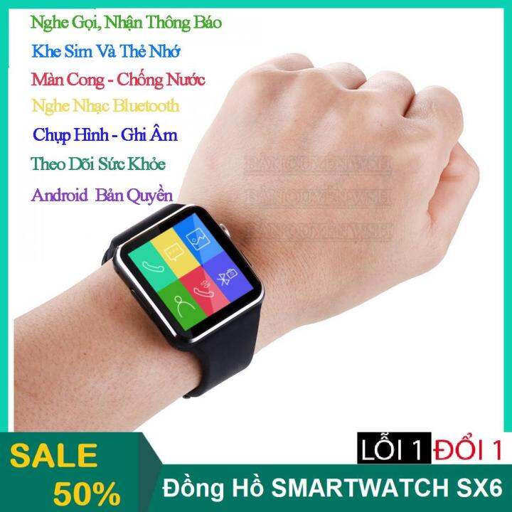 Đồng Hồ Thông Minh Trẻ Em, Người lớnTPHCM, Đồng hồ Nam đẹp, Đồng Hồ Thông  Minh Giá Rẻ. TÌM MUA ĐỒNG HỒ THÔNG MINH SMARTWATCH SX6- Màn Hình Cong Hiện  Đại, Có