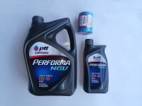 PTT Performa NGV 10W40 น้ำมันเครื่องกึ่งสังเคราะห์ สำหรับเครื่องยนต์ติดแก้ส ขนาด5 ลิตร(4+1)+กรองน้ำมันเครื่อง/กรองเครื่อง Honda แท้ ใช้ได้ทุกรุ่น (City, Jazz, Civic, Accord, CRV, BRV, HRV, Brio, Amazz)