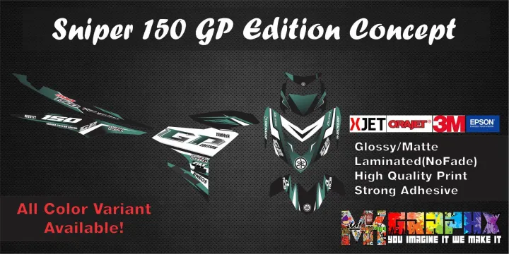 Yamaha Sniper 150 Gp Edition Custom Decals Stickers Vinyl High Quality Printed With Laminate No Fade All Weather Waterproof Lazada Ph