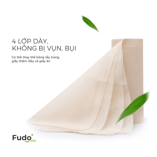 Khăn giấy tre fudo - 1 gói giấy rút - giấy ăn fudo 100% bột tre - ảnh sản phẩm 5