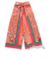 [Surreal Objects] Ancient Book Palazzo Pants , Pancake Pants , Thai Pants กางเกงขาบาน ทรงหลวม ลายสมุดข่อยโบราณ ลายไทย