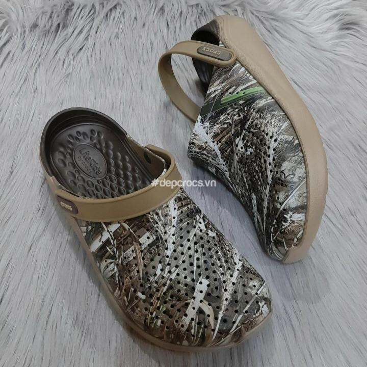 Dép sục crocs literide unisex màu camo lính hàng tốt 