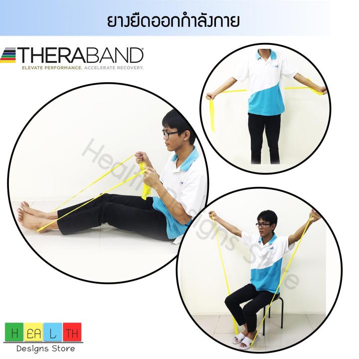 ยางยืดออกกำลังกาย-theraband-ผลิตจากยางธรรมชาติ-ยืดหยุ่นและทนทานสูง-ใช้เป็นแรงต้านสำหรับการออกกำลังกาย-เพื่อเพิ่มความแข็งแรงของกล้ามเนือ