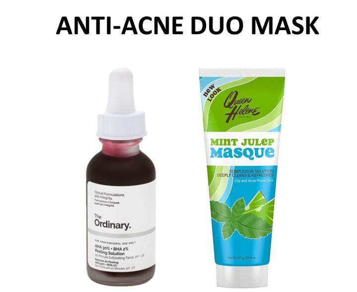 Anti Acne Duo (The Ordinary AHA BHA + Queen Helene Mint Julep Mask