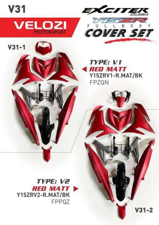 Velozi Racing Full Body Cover Set Rm Silver Matt Yamaha Y Zr V V Lazada