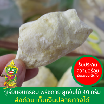 【ไม่ใส่สี ไม่ใส่กลิ่น ไม่ใส่สารกันบูด】ทุเรียนหมอนทอง ลูกจัมโบ้ ฟรีซดราย ยักษ์น้อย 40 กรัม ทุเรียนอบกรอบ ทุเรียนฟรีซดราย ของกิน  Durian 榴莲