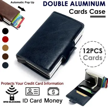 Men's Rfid Dual Box Anti-magnetic Anti-theft Automatic Card Box