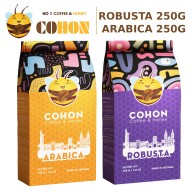 Combo cà phê COHON Arabica 250G + COHON Robusta 250G. Bộ Combo cà phê Arabica 250G + Robusta 250G nguyên chất Tây Nguyên 100% thumbnail