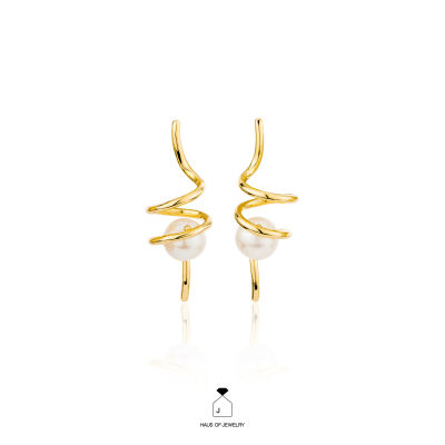 Haus of Jewelry - MOANA MERIBELLA EARRINGS ต่างหูเงินแท้ ประดับมุกน้ำจืด (Freshwater pearl)