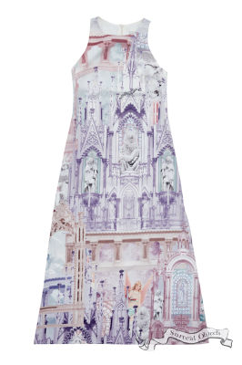 [Surreal Objects] Gothic Printed Maxi Dress เดรสแขนกุดยาว พิมพ์ลายโกธิค