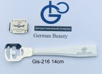 German Instruments ที่ขูดส้นเท้า  Corn  Cutter ด้ามพลาสติกใส ขนาด 14 cm รุ่น  Gis-216