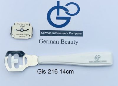 German Instruments ที่ขูดส้นเท้า  Corn  Cutter ด้ามพลาสติกใส ขนาด 14 cm&nbsp;รุ่น  Gis-216