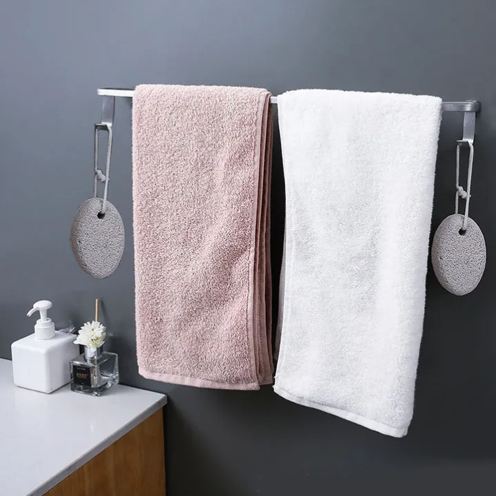 No drilling Towel Bar with 2 hook super stainless Aluminium alloy