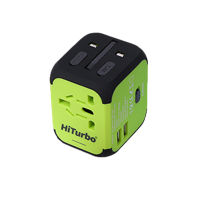 Hiturbo การเดินทางเพื่อธุรกิจทั่วโลกซ็อกเก็ตสากล Travelplug C และ USB เครื่องแปลงไฟชาร์จ