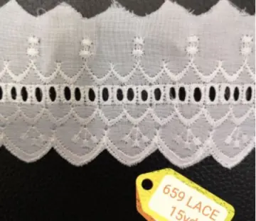 White Polyester Lace Renda Putih Princess Lace Ready Stock Malaysia Renda  Langsir 白色花边蕾丝